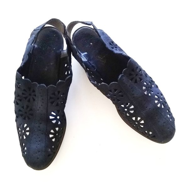 1990's Suede Cut-out Slingbacks - Picture 3 of 6